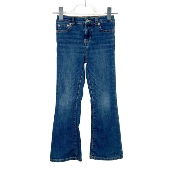 LEVI'S 726 Flare Kids Jeans High Rise Medium Wash Blue Denim Unisex Size 6/6X - Picture 2 of 8